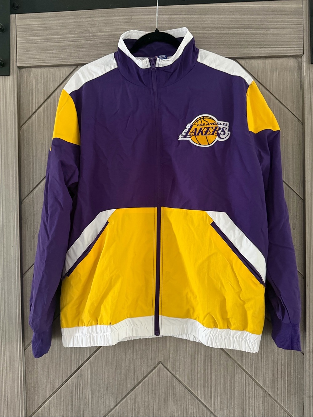 Los Angeles Lakers Purple & Yellow Full-Zip Wind Breaker Jacket Size Large
